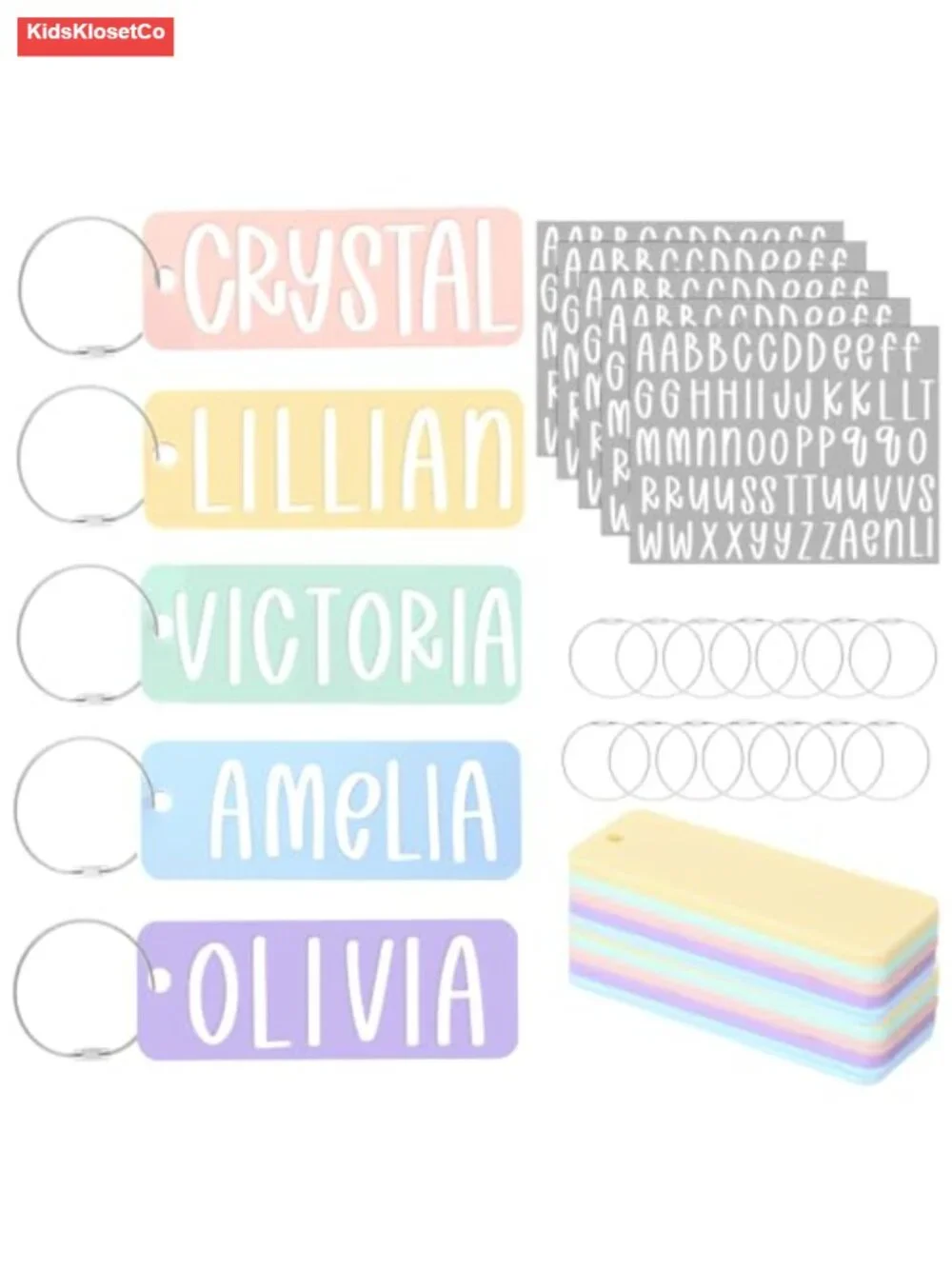 Personalized Name Acrylic Keychain DIY Craft Kit Bulk Set Custom Letter Stickers